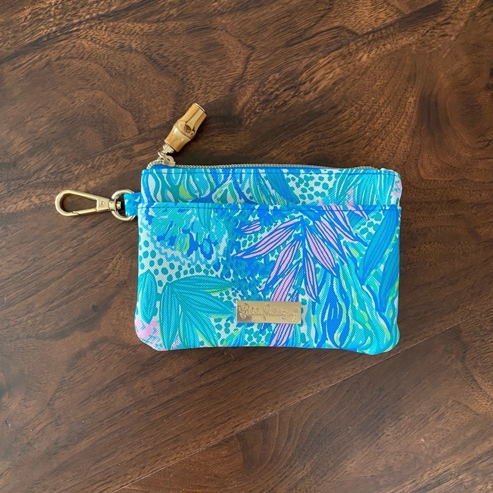 NWOT Lilly Pulitzer Zip Top Wallet Botanical Green Holiday in the Sun Limited Ed